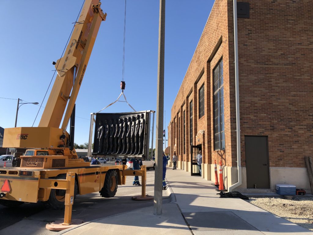 McPherson Globe Refiners installation, Sutton Betti, basketball sculpture