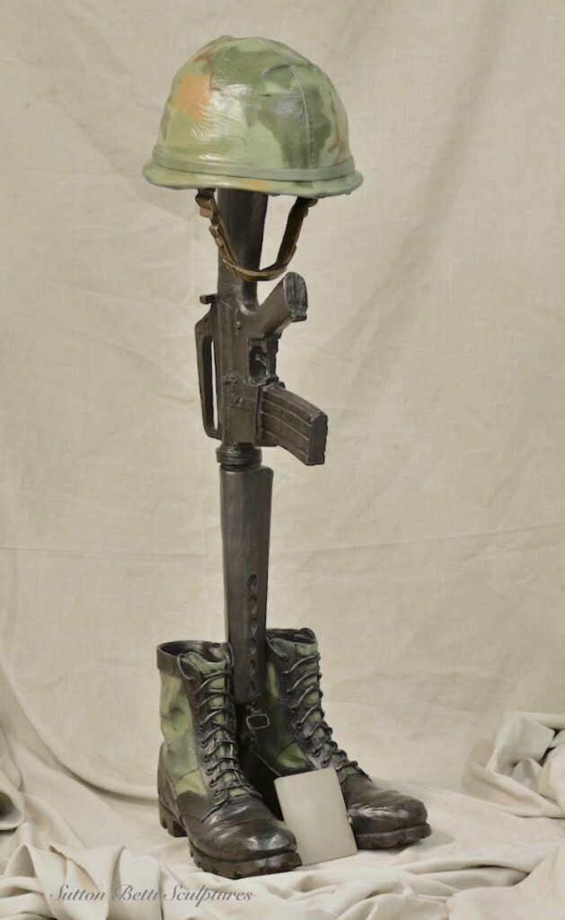 Fallen soldier sculpture, Battlefield Cross, Vietnam Veterans Memorial