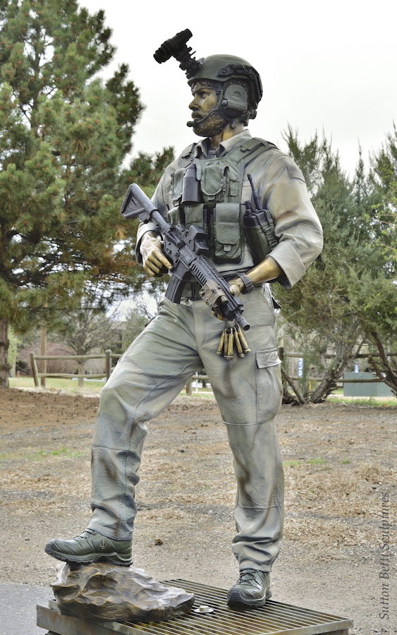 Special Operations soldier bronze sculpture, Sutton Betti sculptures